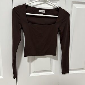 Aritzia Women's Brown Long Sleeve Top